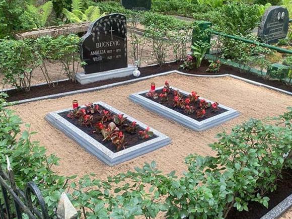 Kapu vietu uzkopšanas darbi pirms un pēc