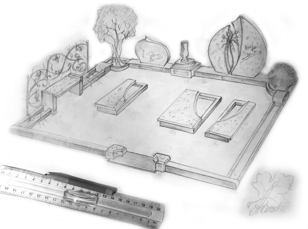 Набросок проекта на кладбище Катлакалнс